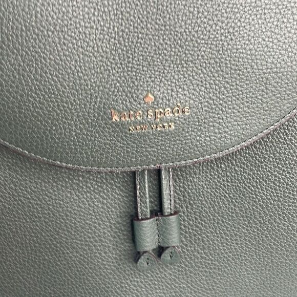 Kate Spade Leila large flap green leather backp NWOT